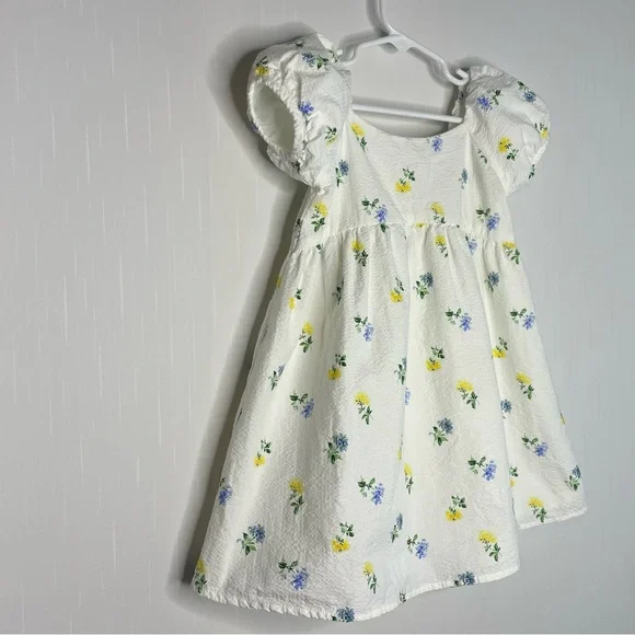 Janie And Jack The Posy Perfect Dress White Floral Seersucker Spring 2T - Picture 2 of 13